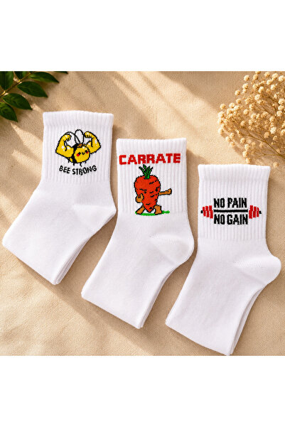 CARNAVAL SOCKS 3 Lü GYM Kısa Tenis Çorap Set