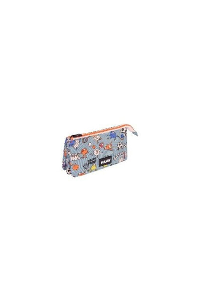 Milan , Penar scolar / etui textil cu 5 compartimente, Multicolor, 256x144 mm