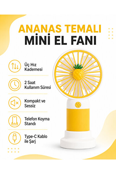 Golden Tech Meyve Tasarımlı 3 Kademeli Sessiz Mini El Masa Fanı - Vantilatör ...
