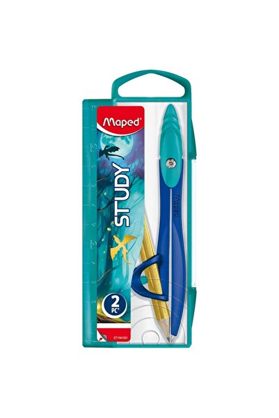 Maped Compas Study Dragon cu creion si rigla 12cm multicolor