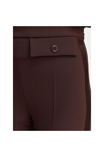 Elisabetta Franchi Pantaloni de damă din material textil PA18562E2 Maro