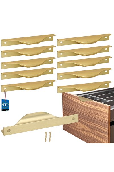 KOTARBAU Mâner de mobilier modern tip  "Edge " din aluminiu auriu mat 128 / 1...