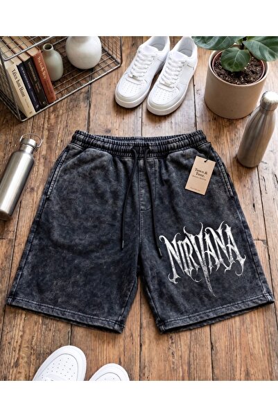 Toum Nirvana Grunge Oversize Washed Vintage Bermuda Shorts