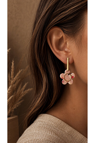 Handmade Cercei - Pumpkin cu accesoriu auriu