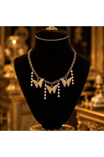 KAYANCLICK Luxury Design Butterfly Pearl Stainless Steel Necklace