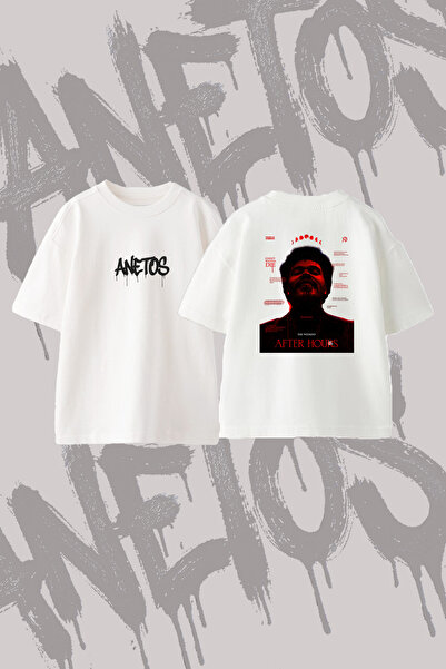 Anetos The Weeknd After Hours_1 Μπλουζάκι με σχέδιο στην πλάτη, βαμβακερό, λε...