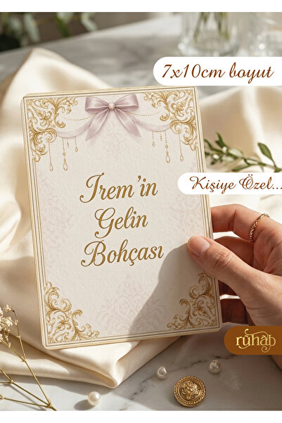 Ruhab Kişiye Özel Gelin Bohça Kartı / Gelin Bohçası / Hediye Kartı / İsimlik ...