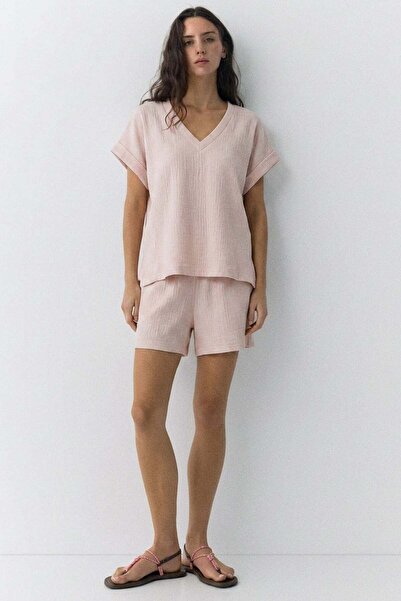 COTENCONCEPT Pocketed Loose Fit Flowy Two-Piece Top and Shorts Set