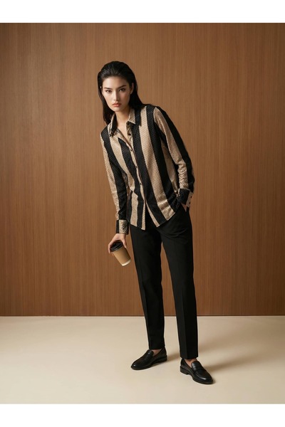 Fashionbox Striped Velvet Shirt