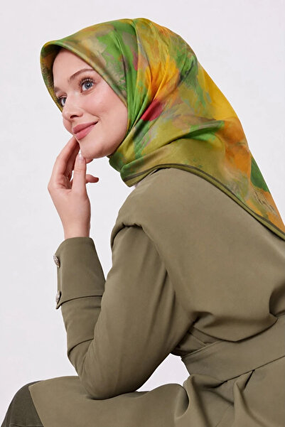 Lesscarves Eșarfă din bumbac și mătase cu model batik LS2204 Model batik 12-T...
