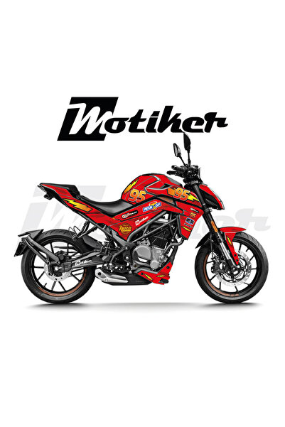 Motiker CF MOTO NK250 2023 - 2026 Model Şimşek McQueen Tasarımı Sticker Etike...