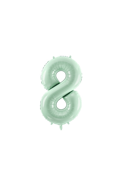 Partydeco Balon folie cifra 8 verde pastel 72cm