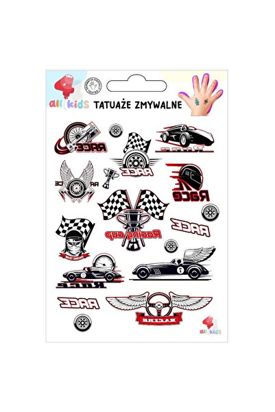 All4Kids Tatuaje lavabile temporare Racing, pentru copii, dermatologic testat...