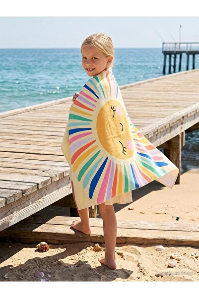 Civil Girls Sun Printed 70X140 cm Towel - Yellow