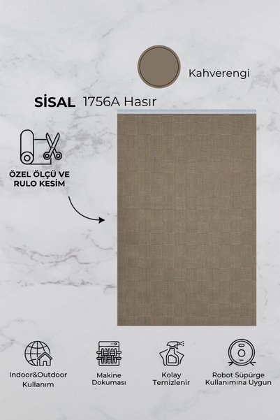 Anatolian Carpet Store Sisal Dokuma Hav Vermez, Leke Tutmaz, Robot Süpürgeye Uygun Modern Hasır Krem Halı