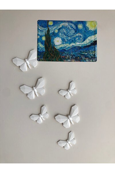 Dekoratif Origami Beyaz Kelebekler(6’ lı set)