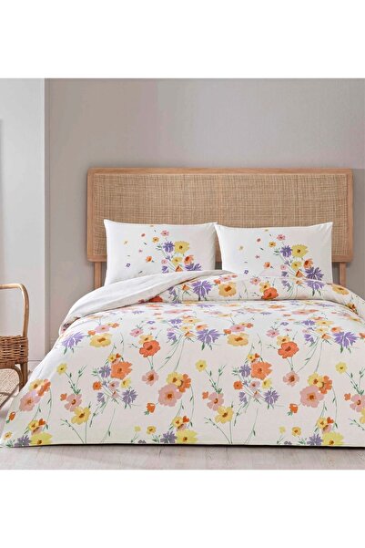 Taç Ranforce 100% Cotton Double Duvet Cover Set Flories