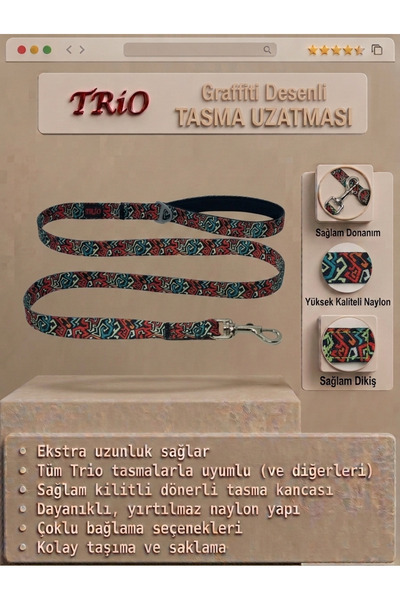 Trio -Leash Extension Traveling Strap Extension Strap for Cat and Dog Leashes