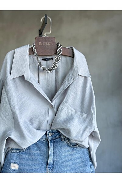 By Pakize Premium Düşük Omuzlu Oversize Gömlek