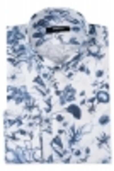 Bigotti Camasa din in slim Alba print floral