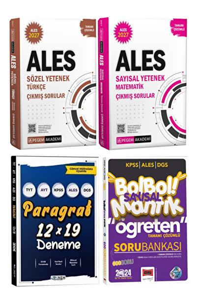 Pegem Akademi Yayıncılık 2027 ALES Sözel Türkçe+Sayısal Yetenek Matematik Çöz...