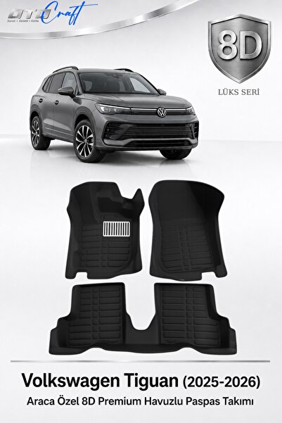 OTOCRAFT Volkswagen Tiguan 2025-2026 Araca Özel 8D Havuzlu Oto Paspas Takımı ...