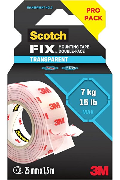 Scotch -Fix Clear Double-Sided Mounting Tape 410H-CLR-EU, 25mmx1.5m, 24 RL/CV