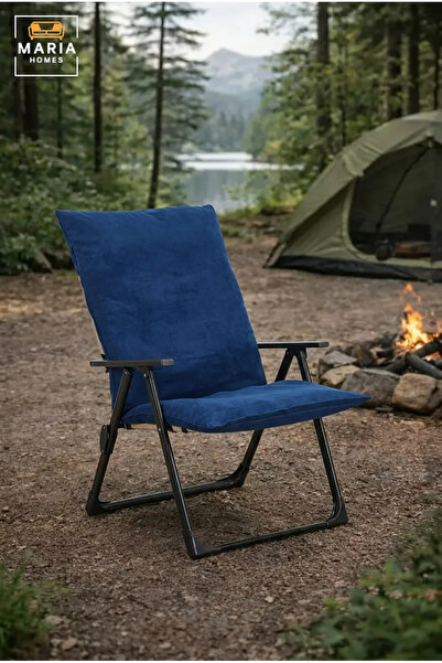 MARIA HOMES Padded Folding Camping Chair with High Backrest, Armrests and Por...