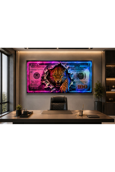 Genel Markalar CanvasX Leopar Dolar Tablosu – Premium Kanvas Duvar Dekoru