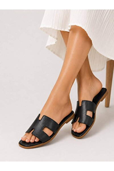PAPUCUMUN DÜNYASI Women's H-Cut Flat Sole Daily Slippers