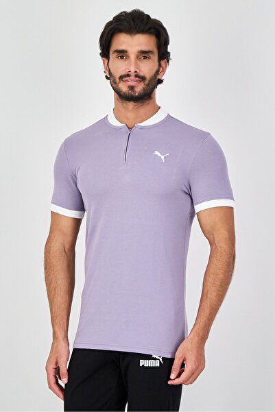 Puma Men Slim Fit Short Sleeve Outdoor Polo Shirt, Mauve