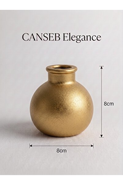 CANSEB Elegance بريميوم - لون ذهبي - مزهرية صغيرة سمينة - 8x8 سم - صناعة يدوي...