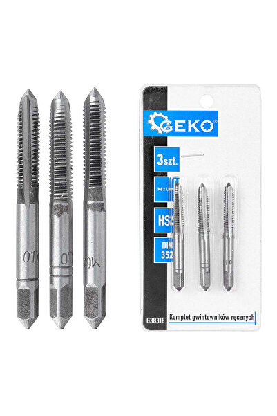 GEKO Set de tarozi pentru filetare manuală, M6 x 1.0 mm, 3 piese, G38318