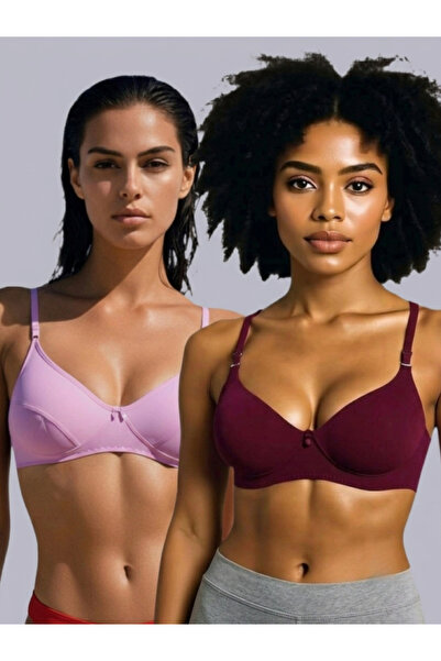 Eden By Styli Pack of 2 - Non-Padded Non Wired Cotton Blend T-Shirt Bra