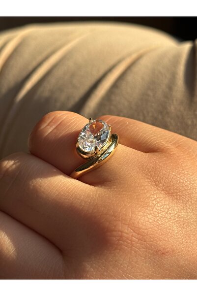 lotusbybuket Zirkon taşlı Çelik gold yeni sezon yüzük(ayarlanabilir boyut)