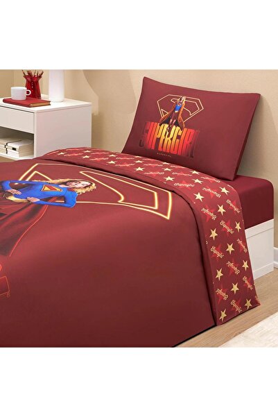 Özdilek Tek Kişilik Ranforce Nevresim Takımı Supergirl Bordo