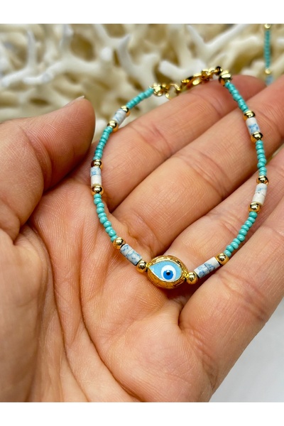 gemsartdeco EVIL EYE BEADED BRACELET