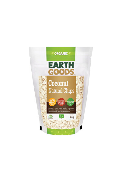Earth Goods ORGANIC COCONUT NATURAL CHIPS 100G