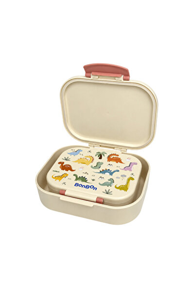 BONBON - 4-Compartment Lunch Box - Dinosaur - 2 Pc Set