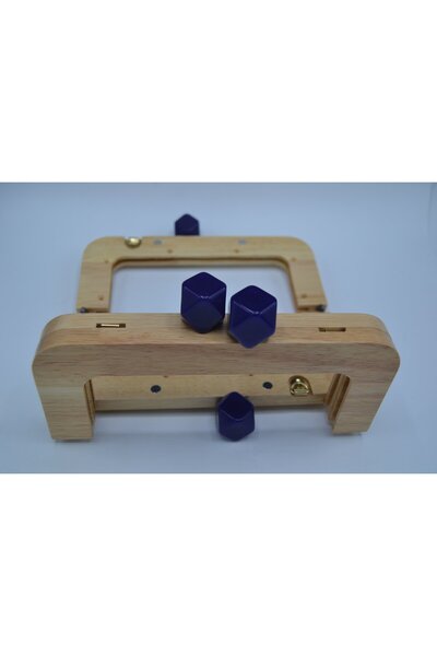 Gül Wooden Colorful Bag Bursu Navy Blue