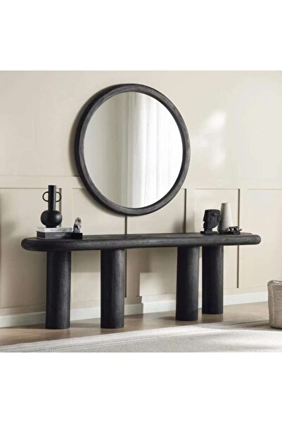 PAN HOME HARPER CONSOLE TABLE WITH MIRROR WOOD LARGE - BROWN