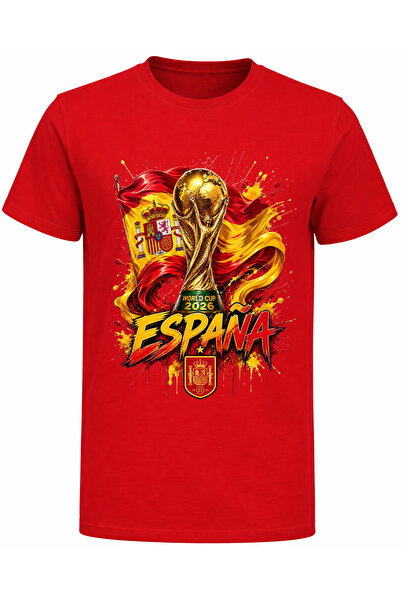 Efendioğlu Design World Cup Espana 2026 Printed Cotton T-Shirt