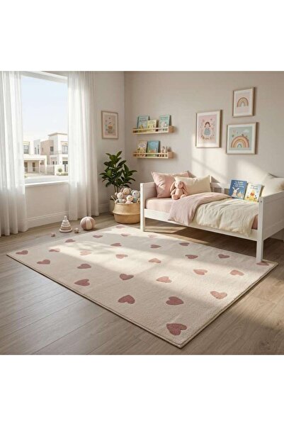 PAN HOME Little Hearts Supersoft Rug 140x200cm - Pink