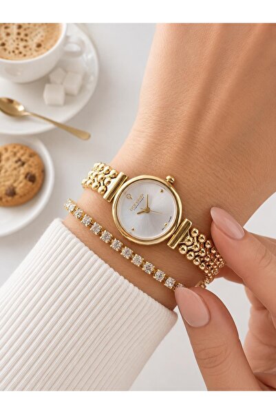 Dice Kayek Premium Vintage Women's Wristwatch Gold Steel Cord 5 Atm Water Res...