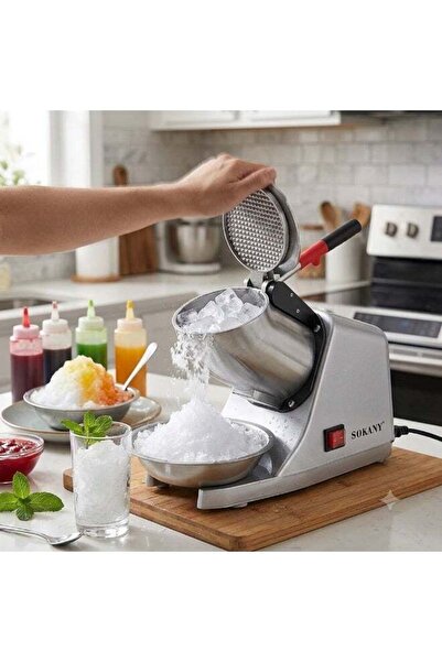 SOKANY Commercial Electric Ice Crusher & Stainless Steel Shaver Machine