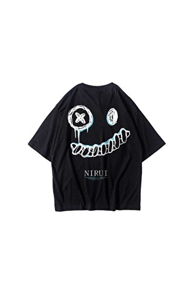 classy moda Unisex Colorful Oversize Printed T-Shirt Streetwear Comfortable F...
