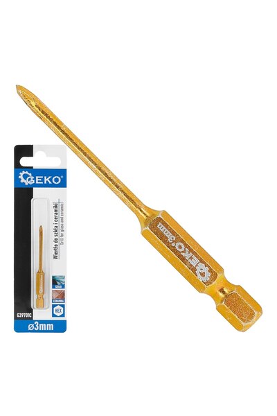 GEKO Burghiu pentru sticlă și ceramică HEX, 3 mm, G39701C