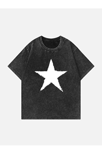 bellanova Unisex πολύχρωμο μπλουζάκι με στάμπα Oversize Streetwear Άνετη εφαρ...