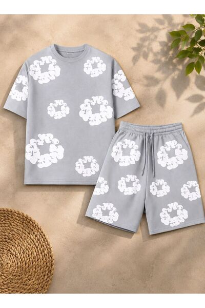 Ryam Mooda Oversize Unisex Shorts and T-Shirt Set - 3D Puff Embossed Printed ...