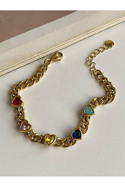 Haziran Accessory, Chain Steel Women's Bracelet with Charm